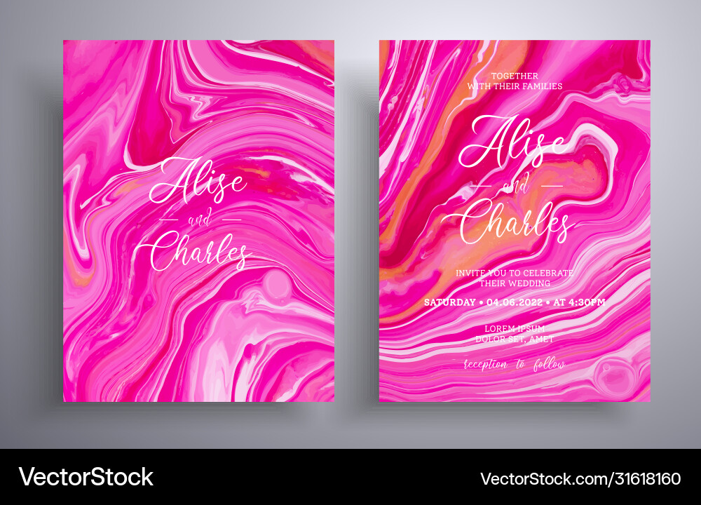 Modern set wedding invitations with stone Modern set wedding invitations with stone vector image