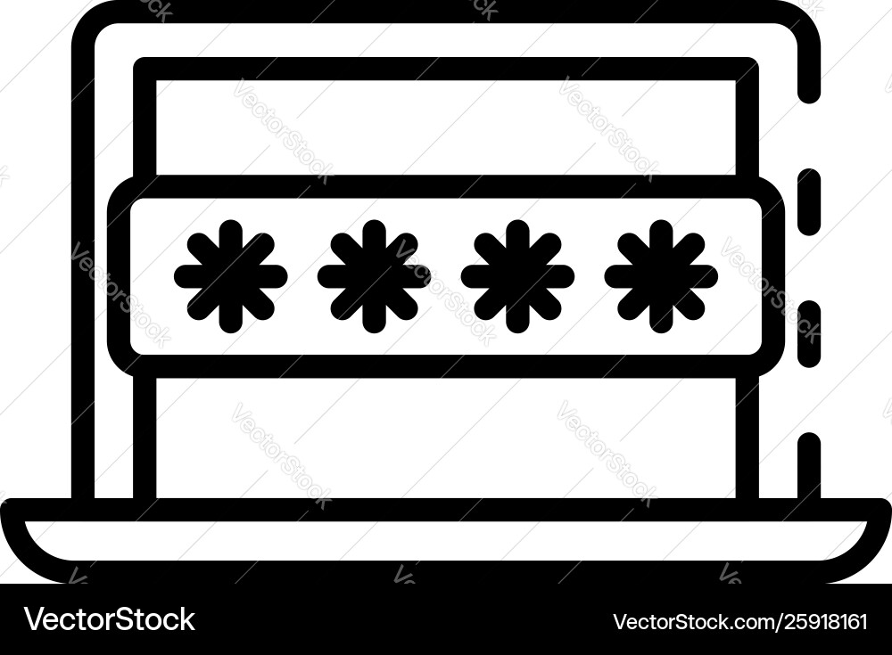Computer password icon outline style Vector Image