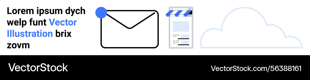 Email notification with media file and cloud Email notification with media file and cloud vector image
