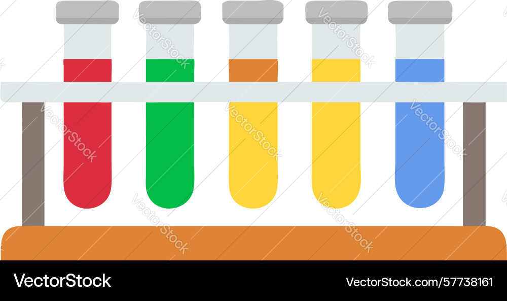 Gradient liquid test tubes science experiment vector image