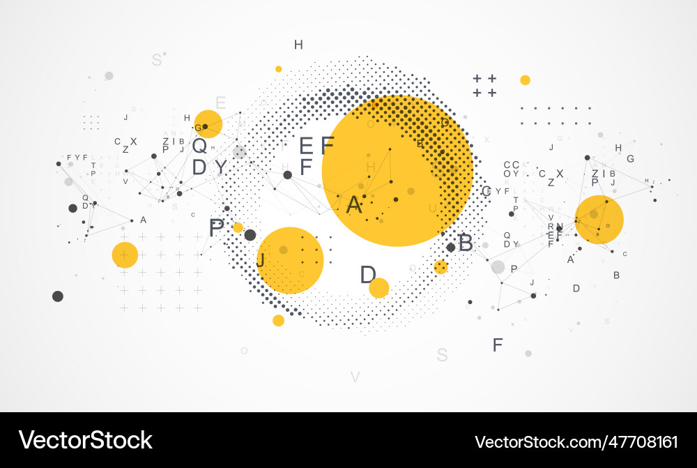 Halftone science background with connecting dots Halftone science background with connecting dots vector image