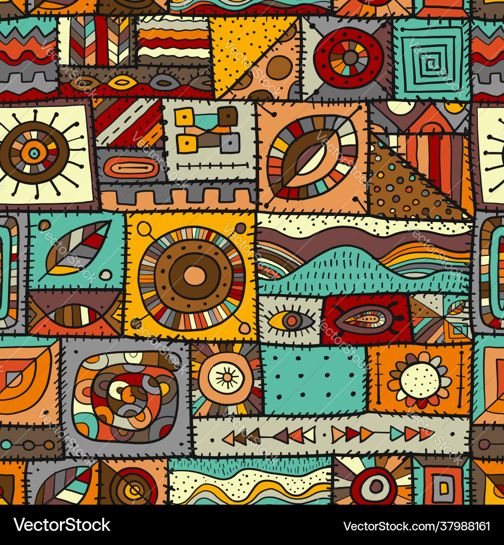 Patchwork Fabric Pattern vector image