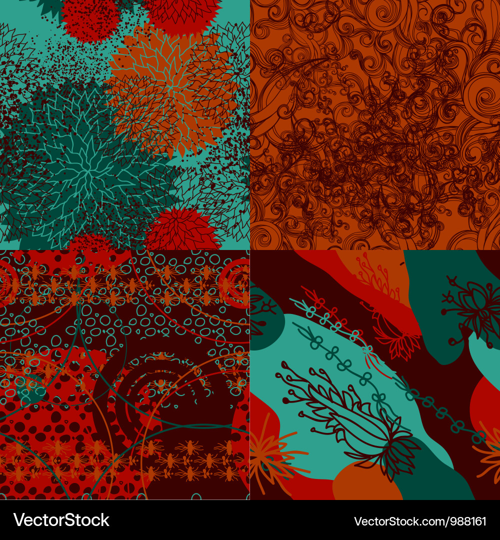 Set of abstract seamless pattern Vector Image