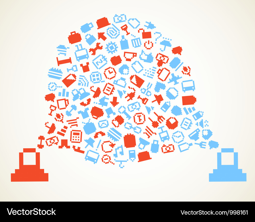 Speech cloud and account icons Vector Image