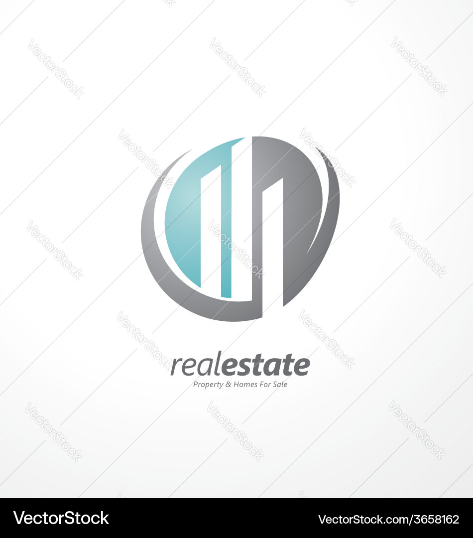 Abstract shape with cityscape in negative space vector image