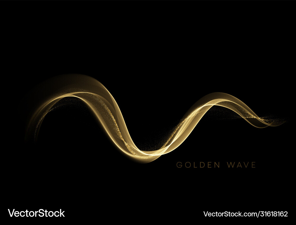Abstract shiny color gold wave design element Vector Image