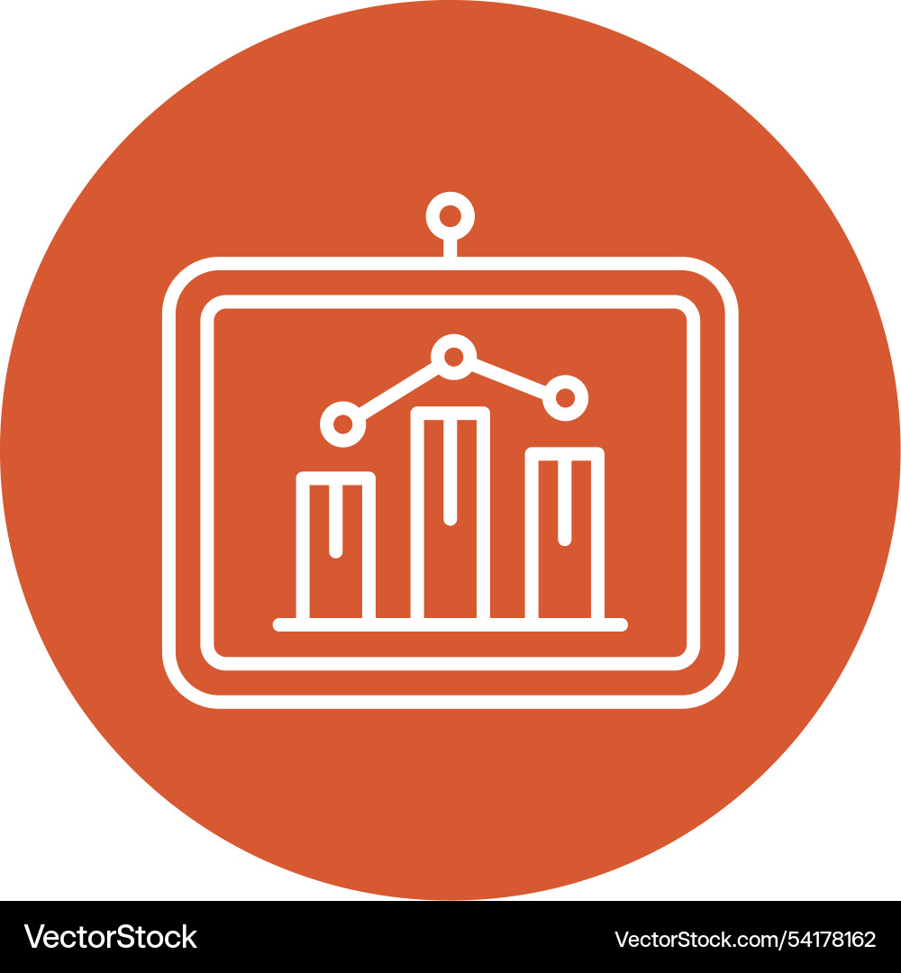 Bar chart line circle icon vector image
