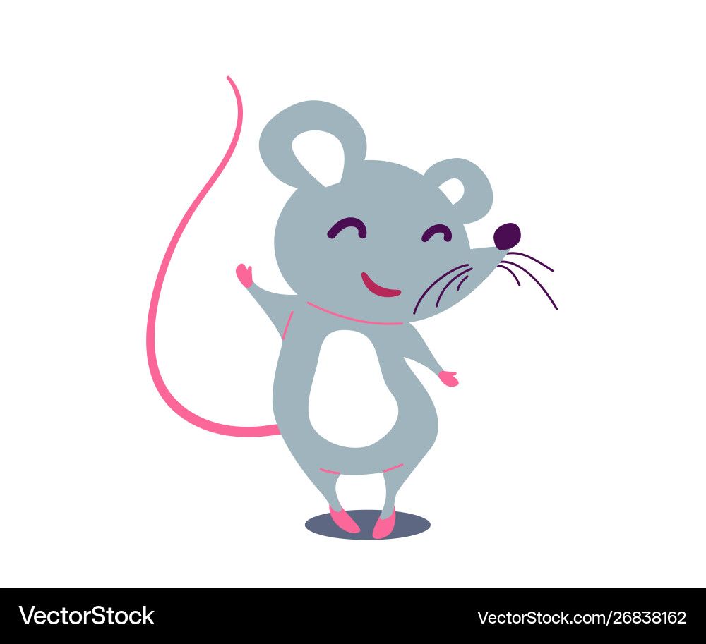 Cartoon cute rat in simple flat style Cartoon cute rat in simple flat style vector image
