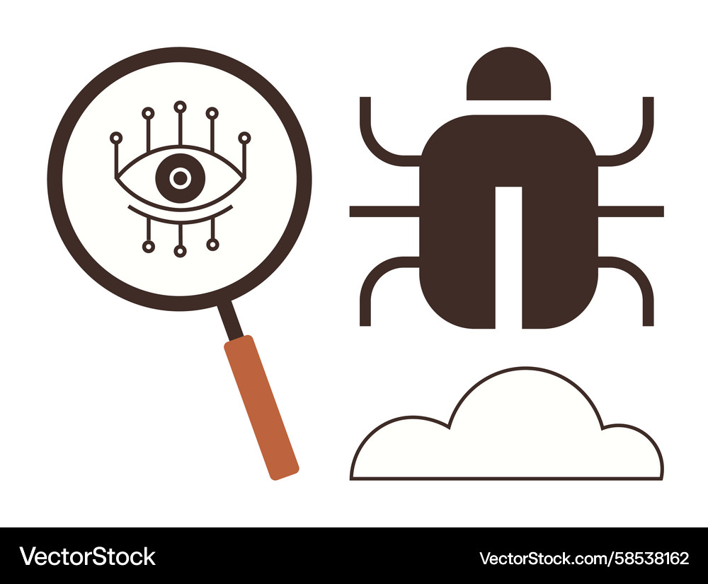 Cybersecurity Bug Detection Vector Image