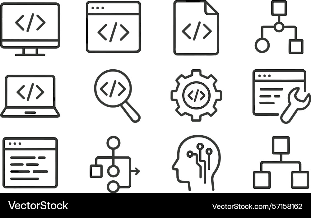 Depicting various coding vector image