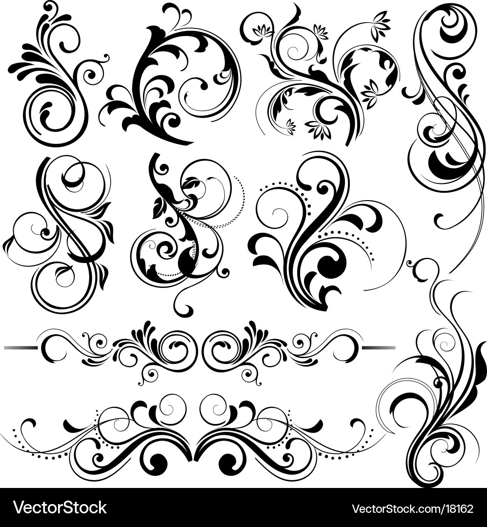 Floral Scroll Ornament vector image