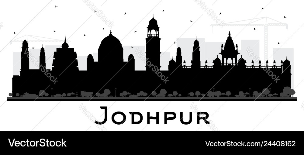 Jodhpur City Skyline Silhouette Vector Image