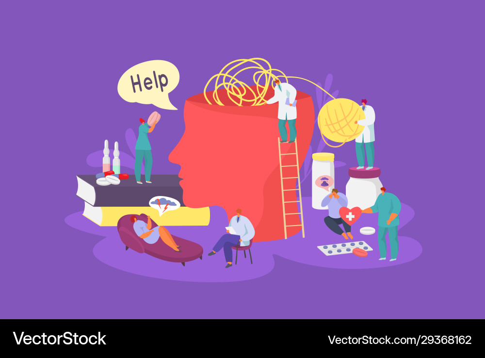 Mental disease psychology psychotherapist Mental disease psychology psychotherapist vector image