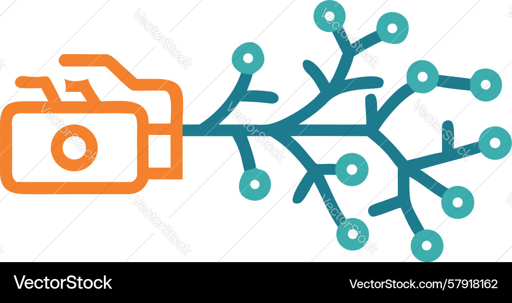 Modern tech camera with circuitry design Vector Image