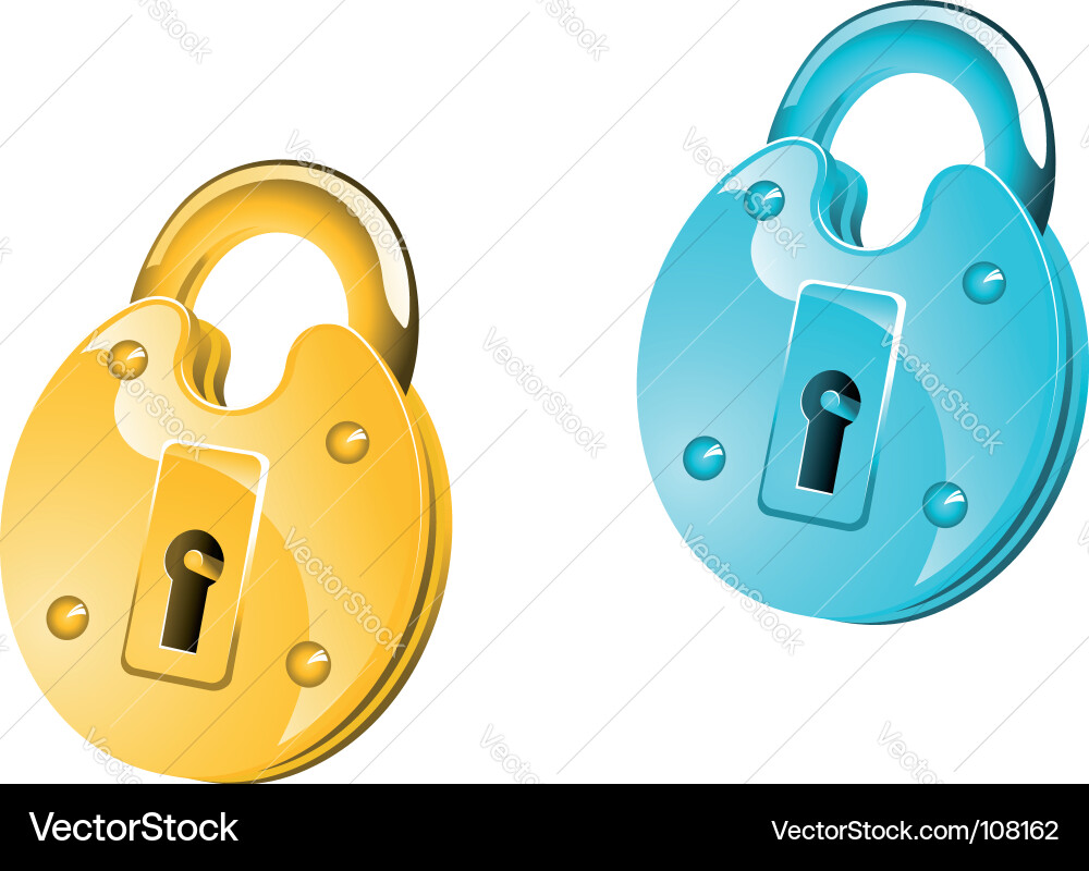 Multiple Glossy Lock Icons Vector Image