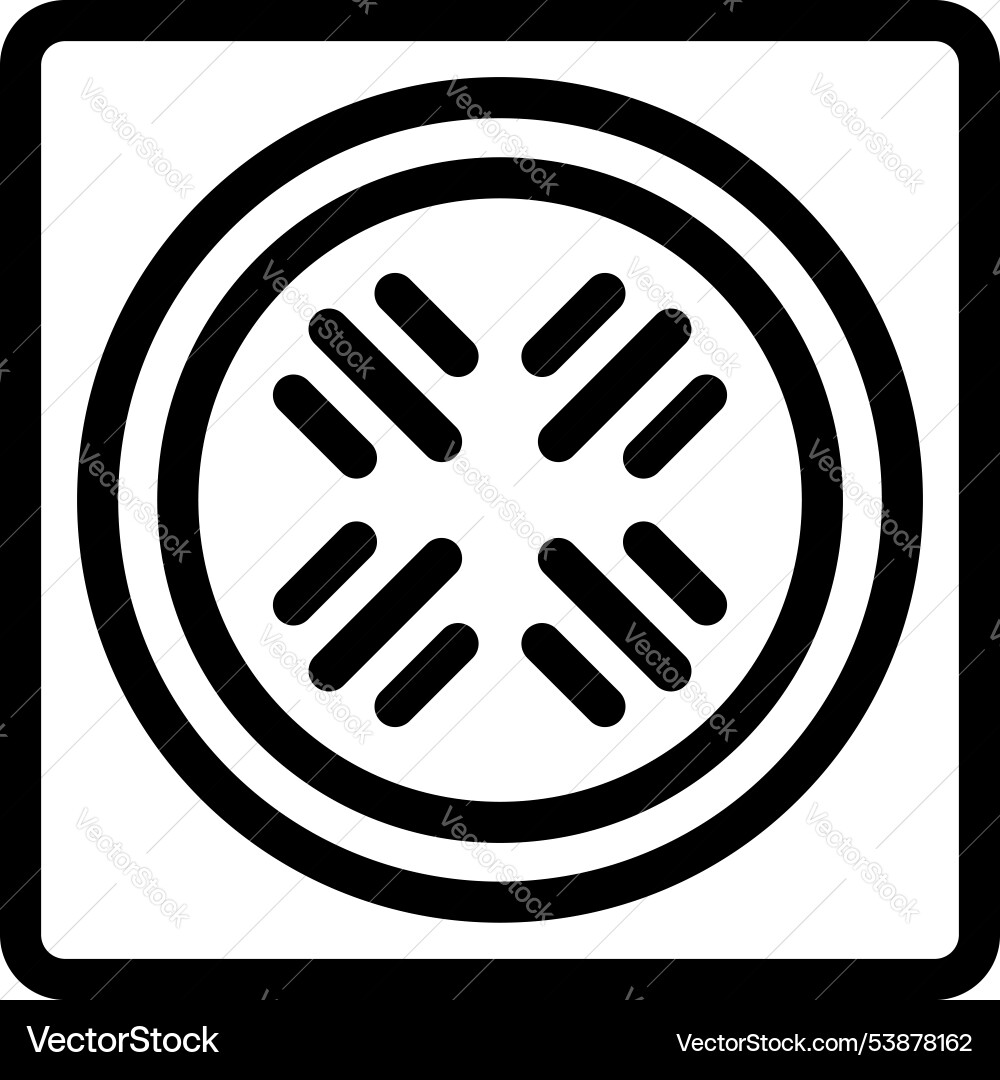 Square sewer grate with circular pattern icon Vector Image