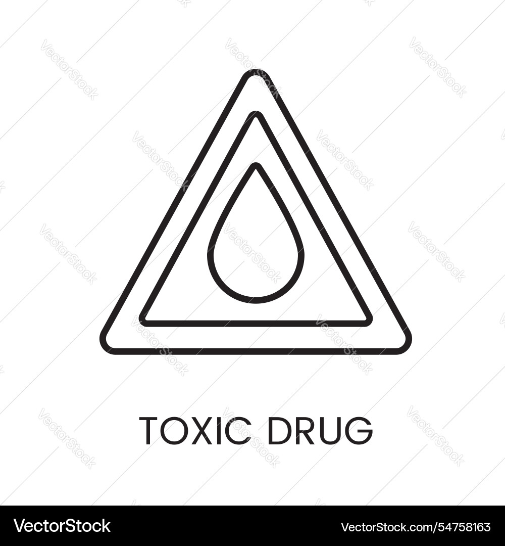 A linear icon of triangular warning sign vector image