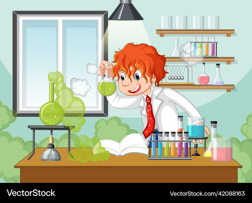 A scientist experiment in the lab A scientist experiment in the lab vector image
