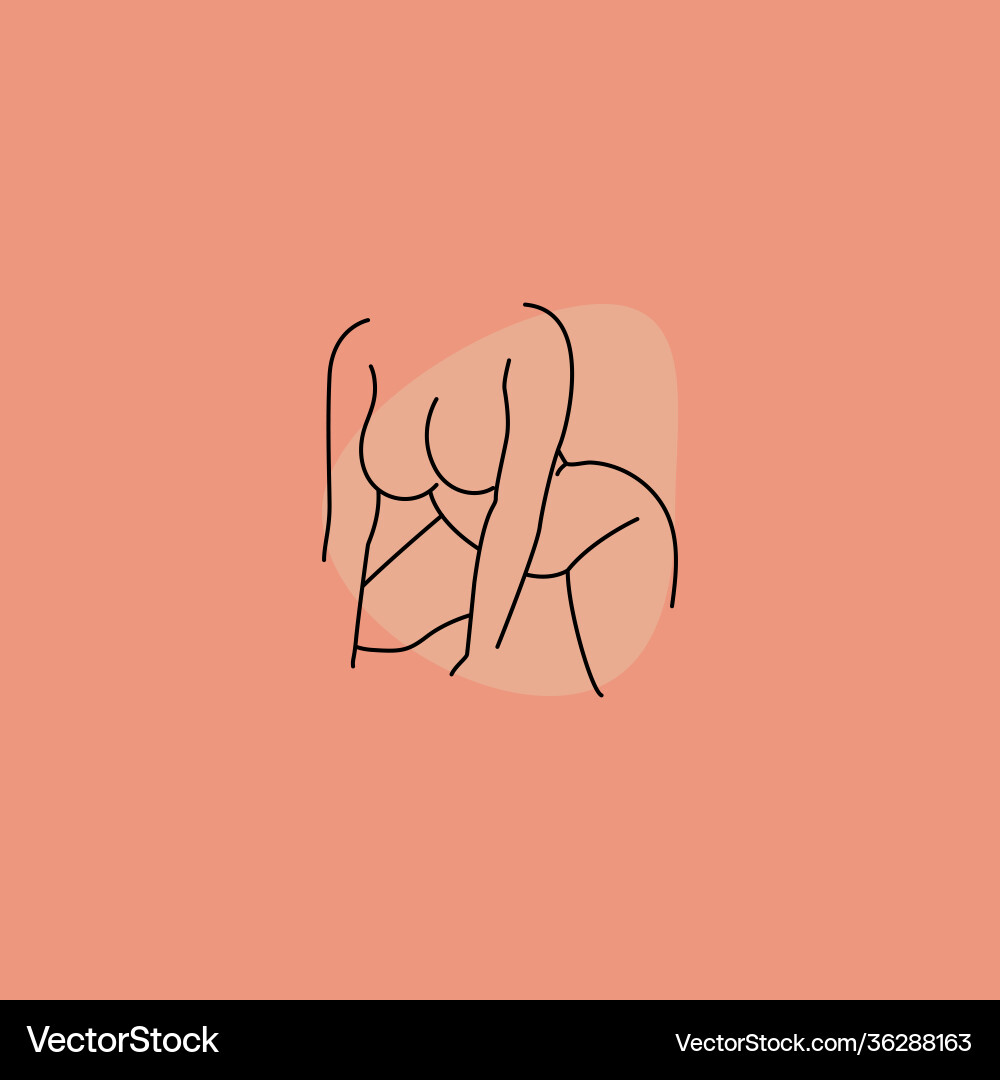 Beautiful woman body line art nude Beautiful woman body line art nude vector image