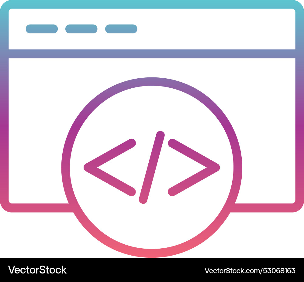 Browser line gradient design Vector Image