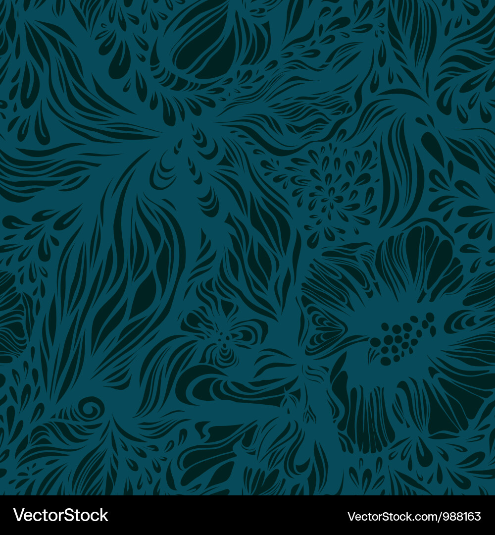 Dark Floral Pattern Vector Image