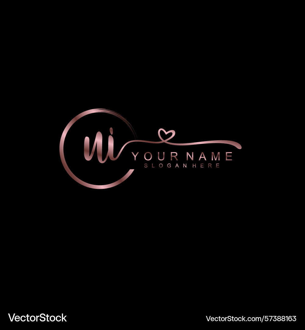 Elegant ui initial handwriting logo collection Vector Image