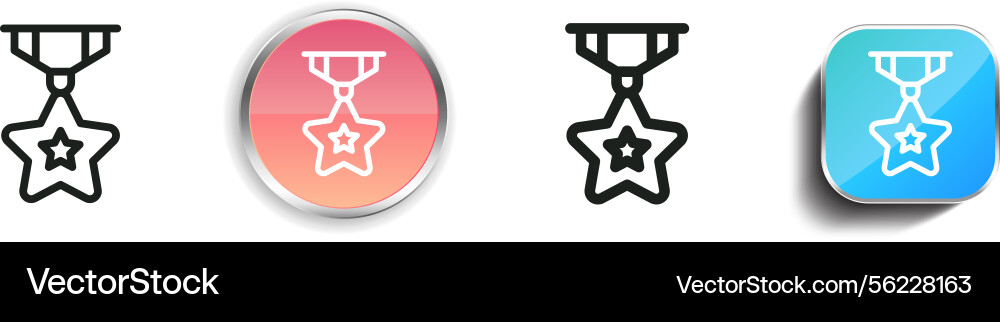 Medal icon thin linear regular and button style Vector Image