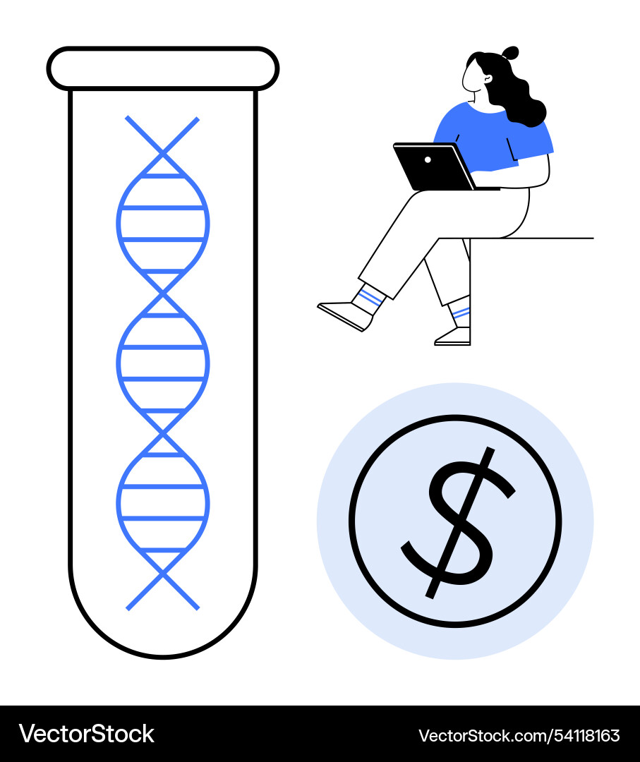 Moderne Biotechnologie-Forscher analysieren genetische Moderne Biotechnologie-Forscher analysieren genetische vektorbild