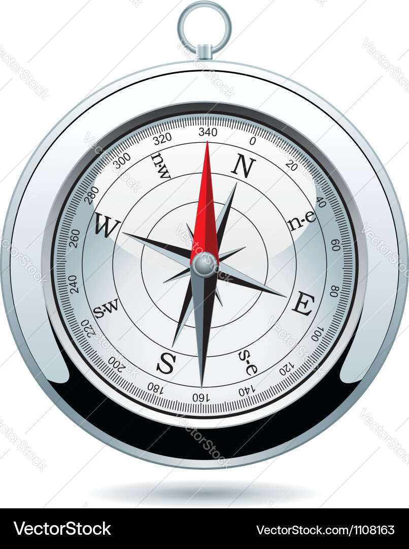 Silver Compass Icon Silver Compass Royalty Free Vector Image - VectorStock