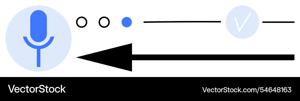 Voice recording interface with microphone icon Vector Image