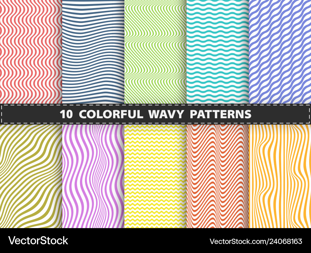Wavy Stripe Pattern Set vector image