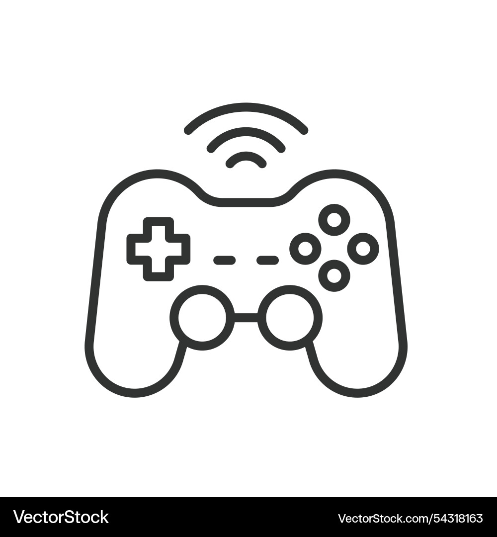 Wireless game pad icon in line design Wireless game pad icon in line design vector image