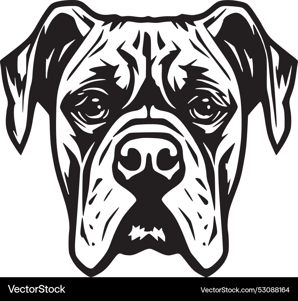 Boxer Hund - schwarz und weiß isoliert Ikone Boxer Hund - schwarz und weiß isoliert Ikone vektorbild