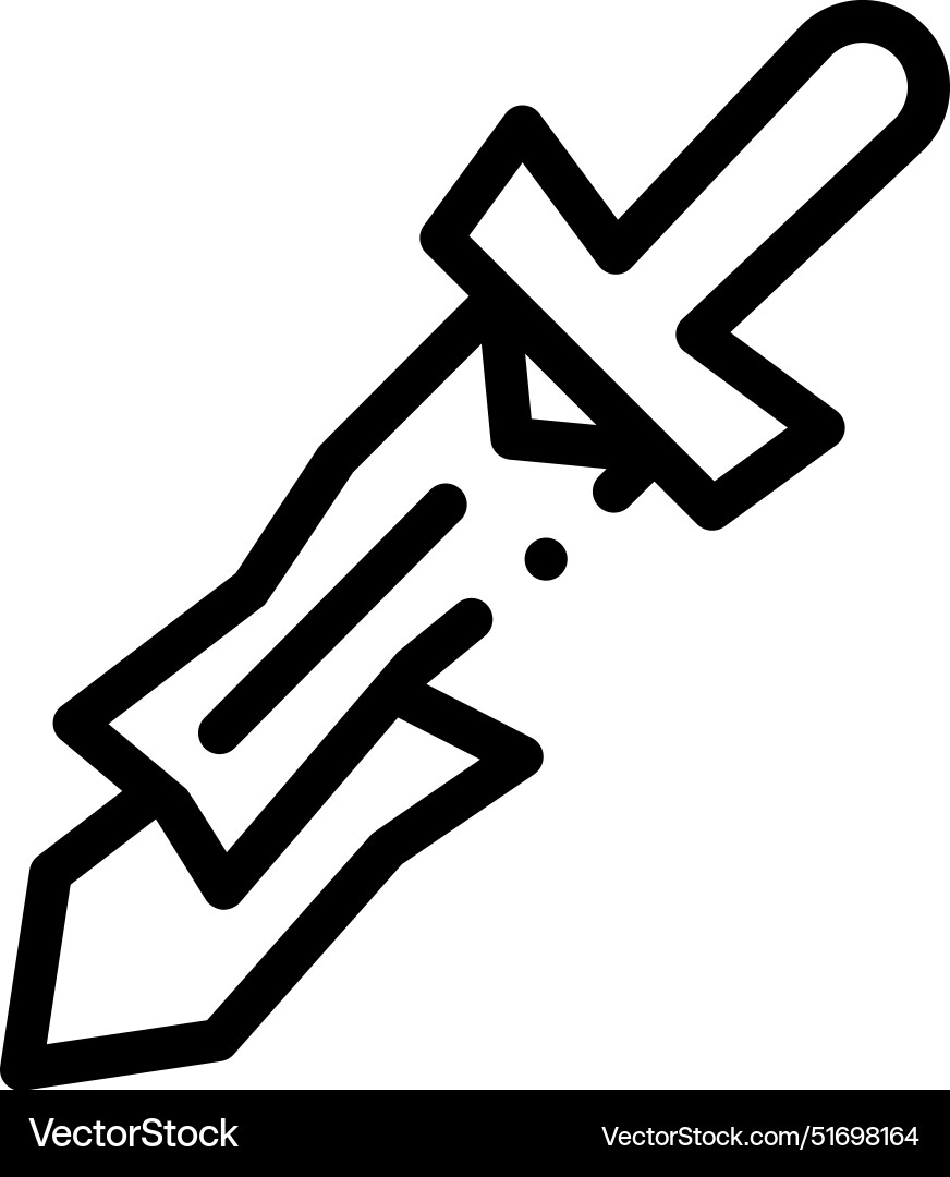 Broken sword icon thin linear style design Broken sword icon thin linear style design Vector Image
