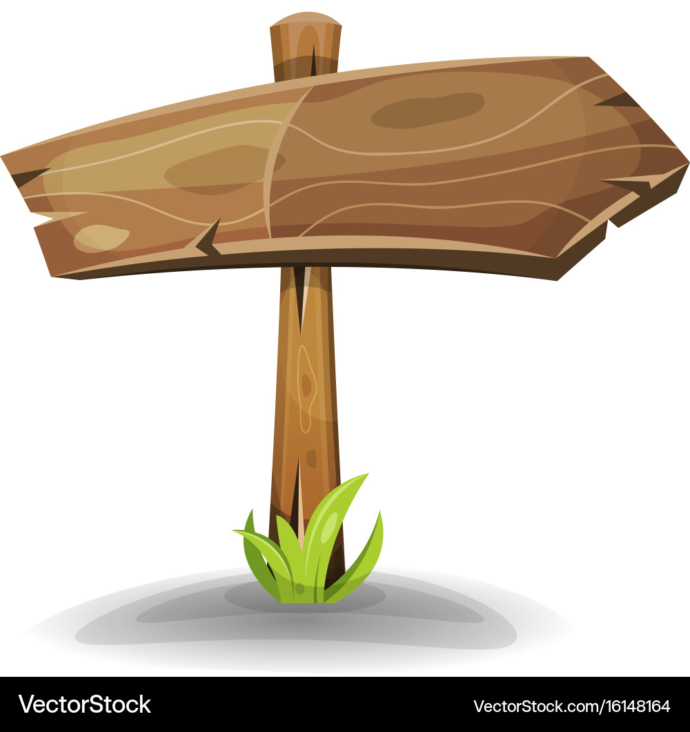 Comic wooden sign arrow Royalty Free Vector Image