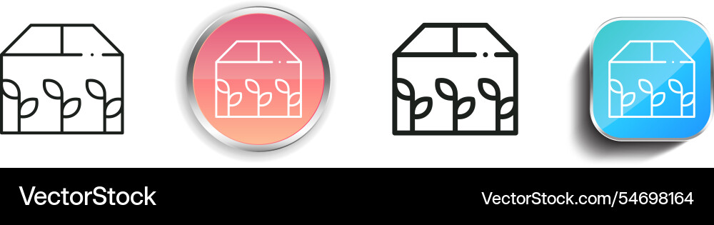 Greenhouse icon thin linear regular and button Vector Image