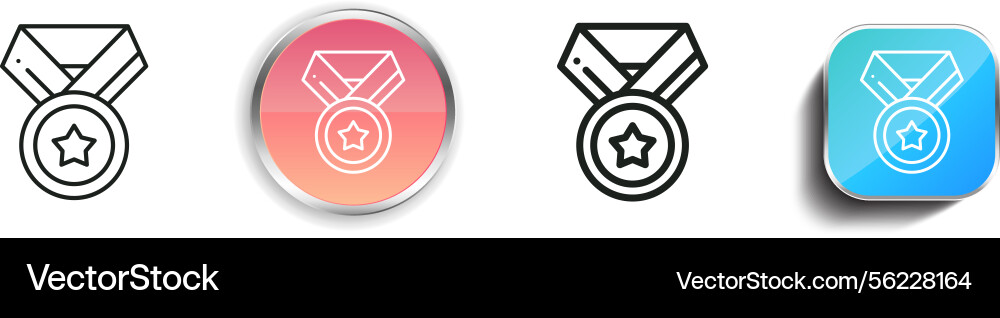 Medal icon thin linear regular and button style vector image