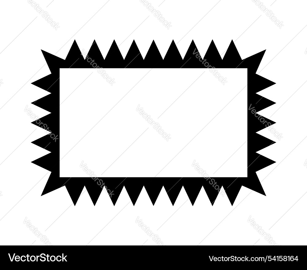 Rectangle frame with zigzag edges empty text box Rectangle frame with zigzag edges empty text box Vector Image