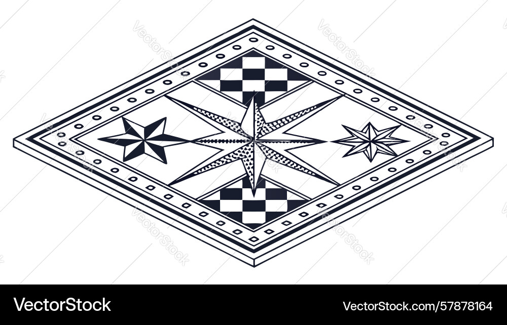 Starry game tile isometric checkerboard pattern vector image