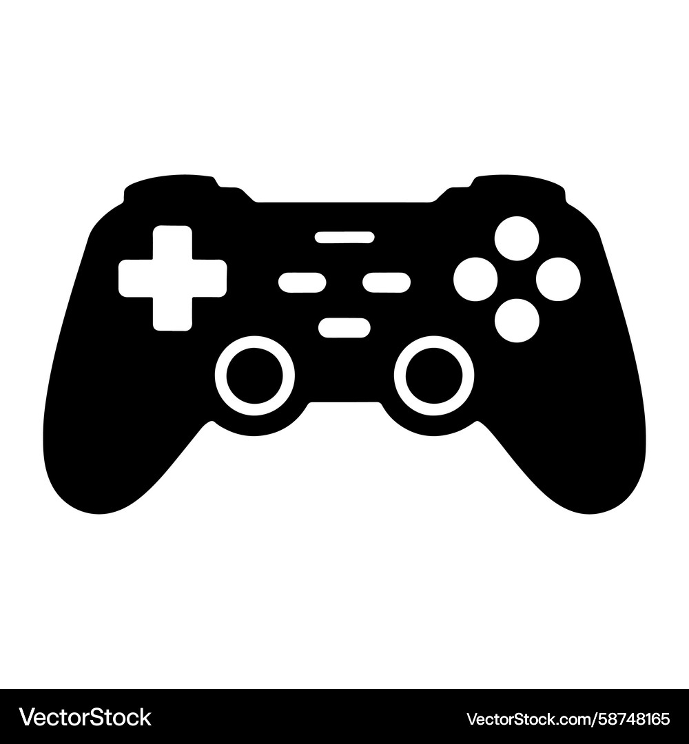 Black Video Game Controller Vector Image