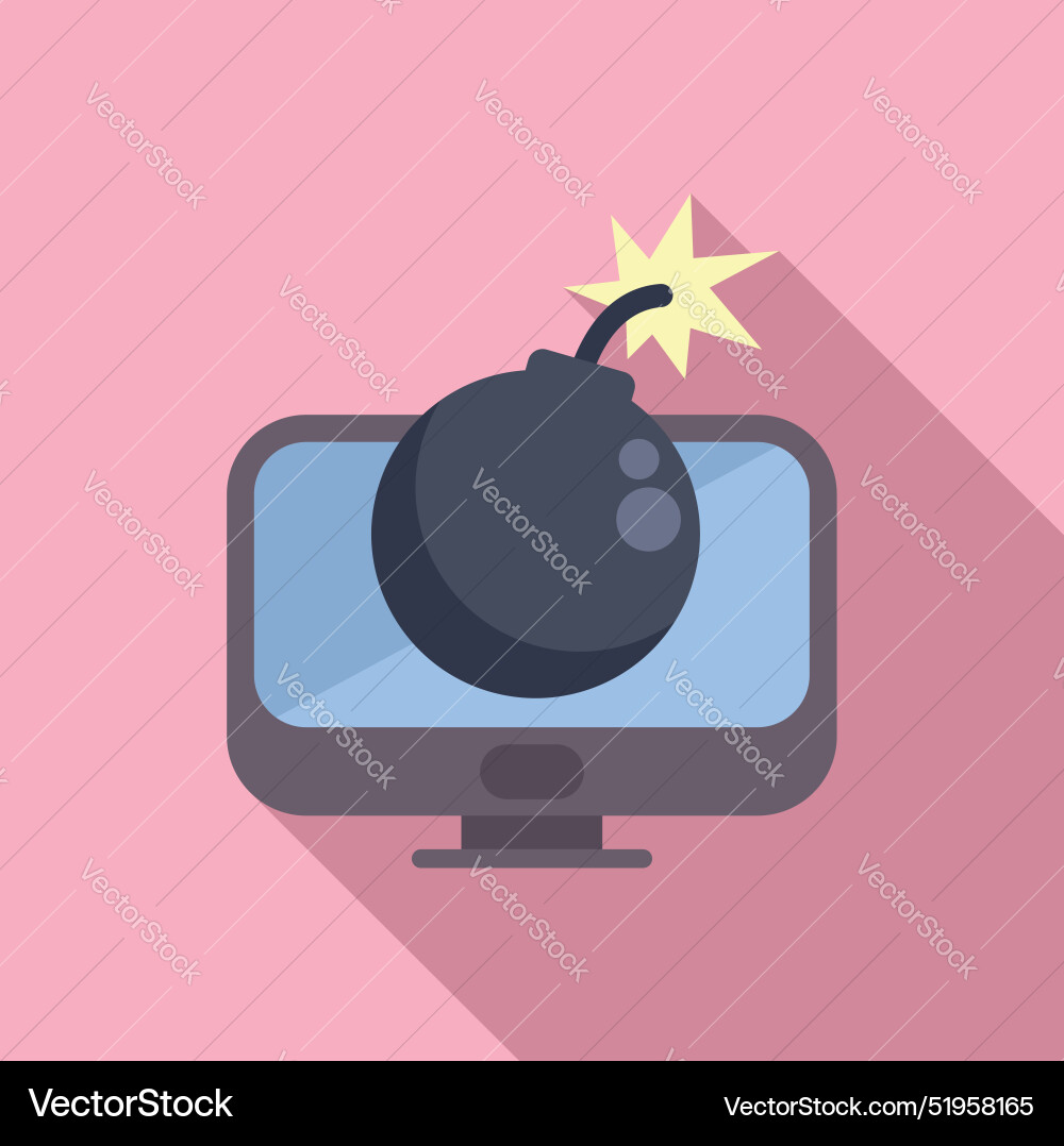 Bomb threatening computer security with virus Bomb threatening computer security with virus vector image