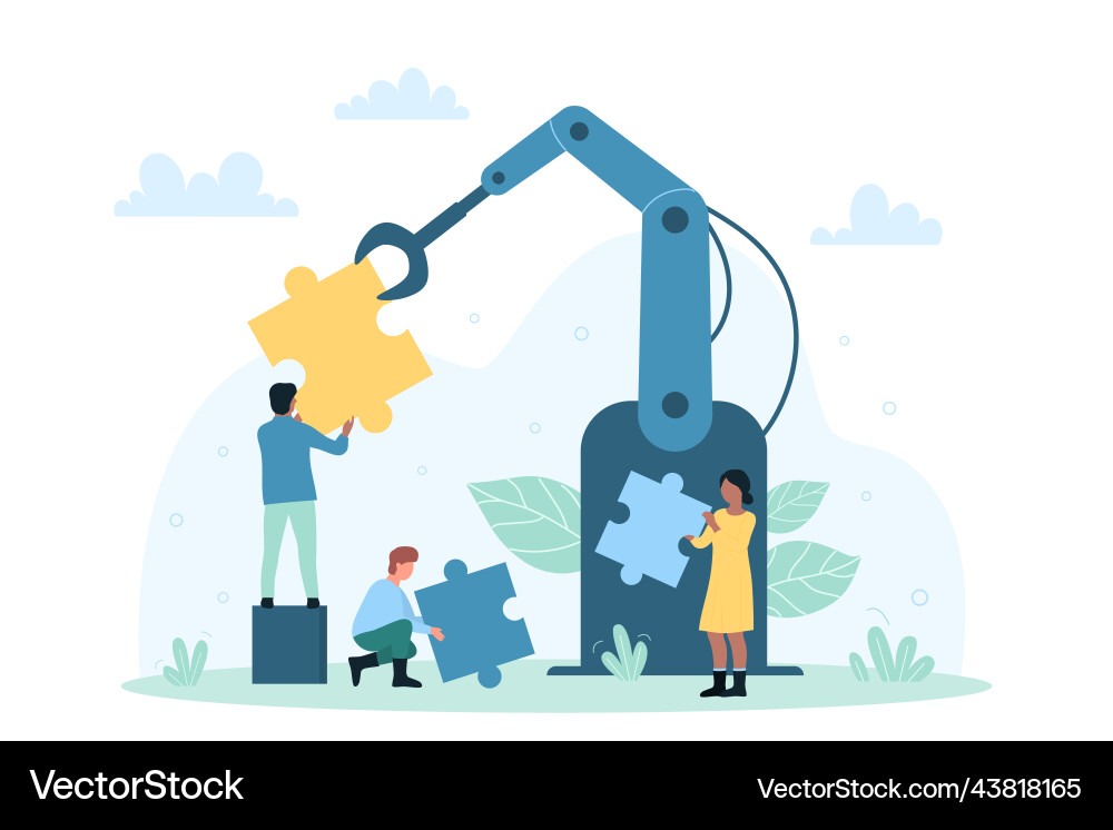 Business Automation with Robots vector image