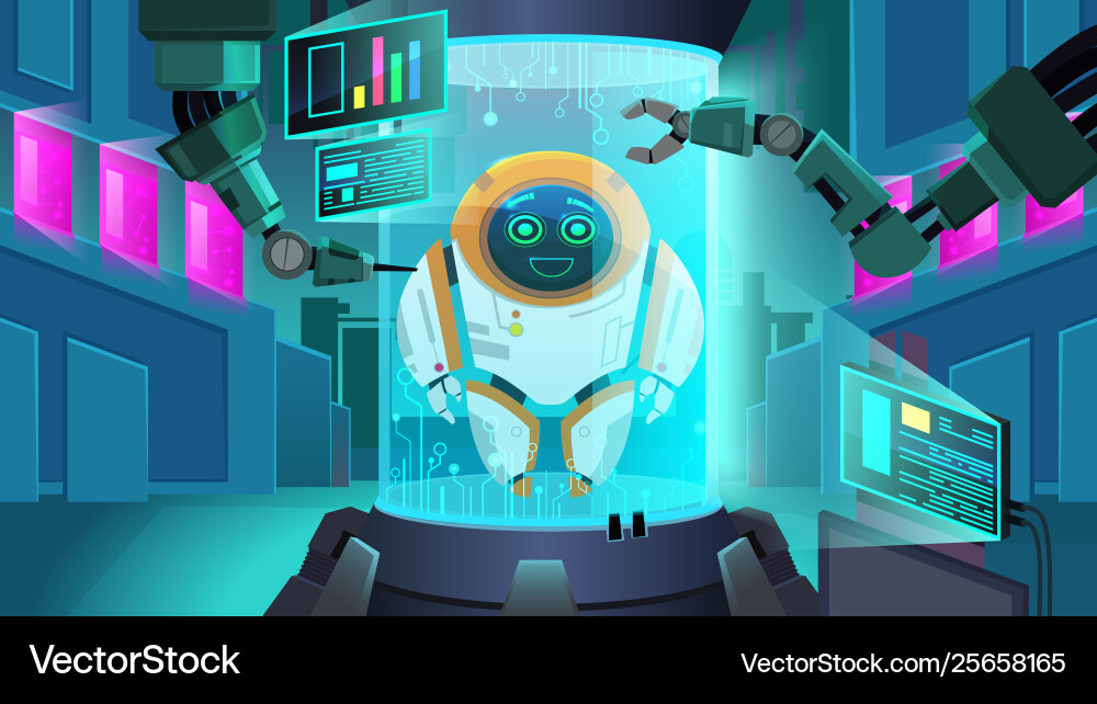 Creating robot next generation vector image