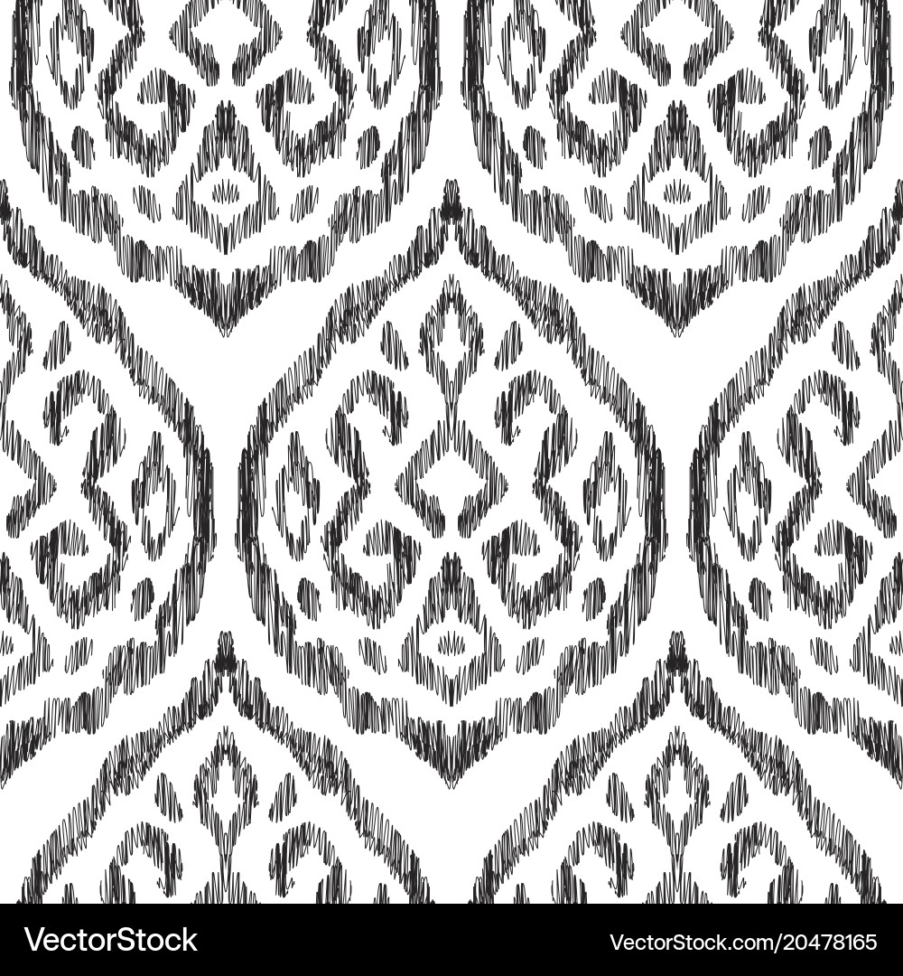 Damask Ikat Pattern Vector Image
