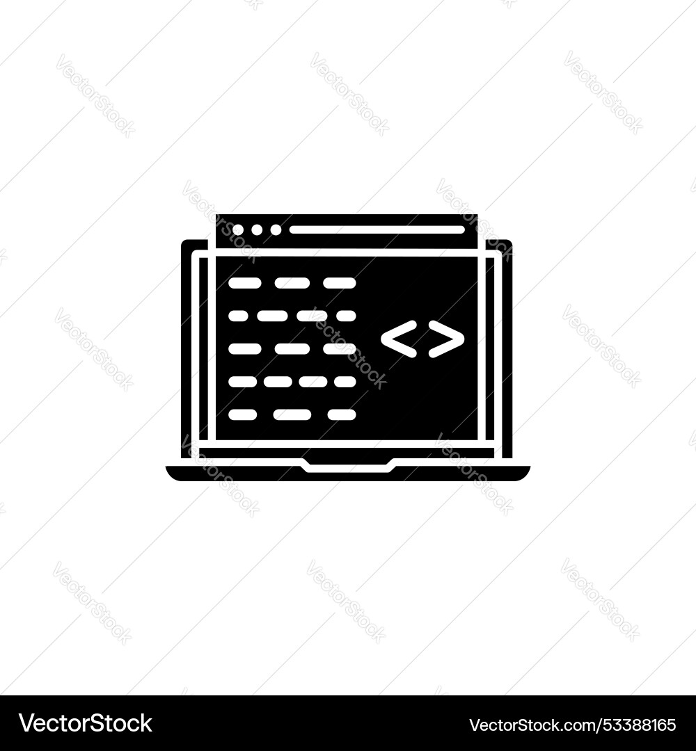 Display code icon set computer software program vector image