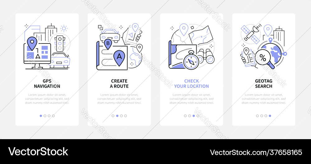 Gps navigation - modern line design style web Vector Image