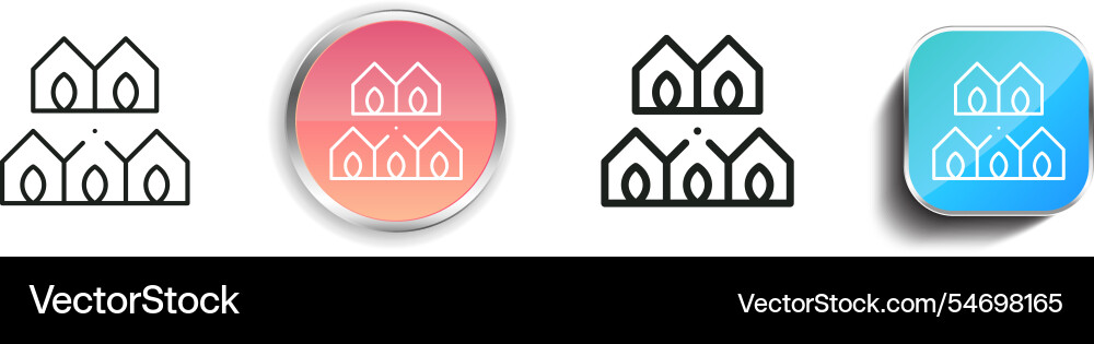 Greenhouse icon thin linear regular and button Greenhouse icon thin linear regular and button Vector Image