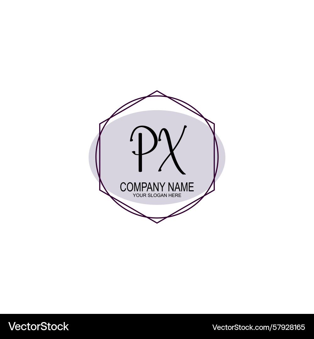 Handwriting logo concepts with initial px Handwriting logo concepts with initial px Vector Image