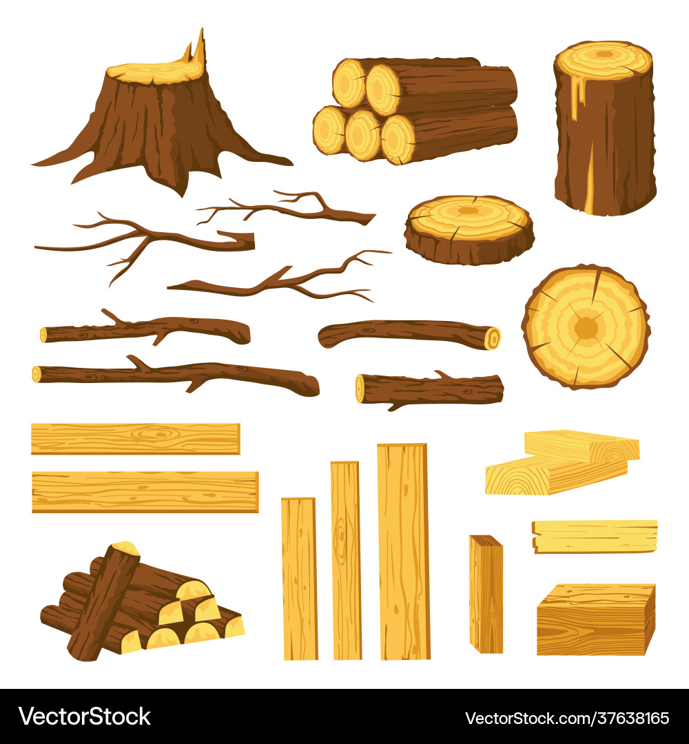 Holzstämme und Planken Rohstoffe für Holz Holzstämme und Planken Rohstoffe für Holz vektorbild