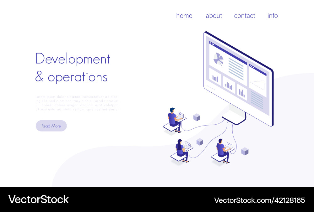 Landing Page Template mit Gruppe von Programmierern Landing Page Template mit Gruppe von Programmierern vektorbild